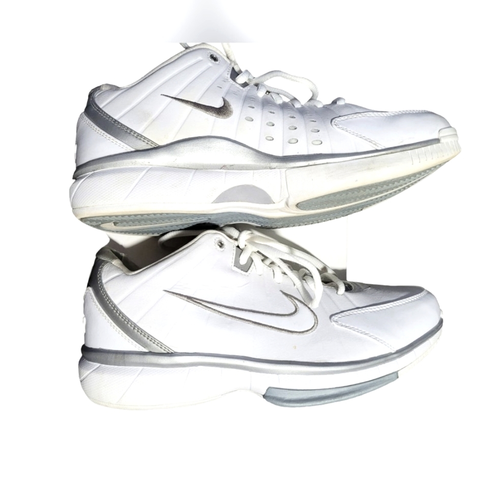 Nike Air Mens Size 9 White Leather Gray Accents, Great Condition 🙏 - Picture 4 of 8